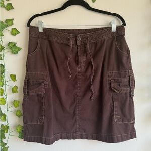 🌿 Brown PrAna Y2K Utility Mini Skirt